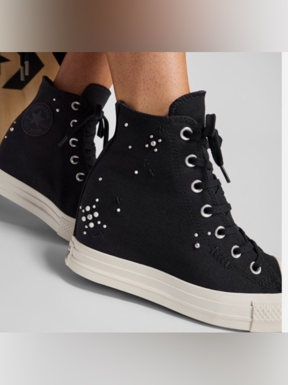 Converse Classic Wedge Platform Women’s Sneakers Black & White